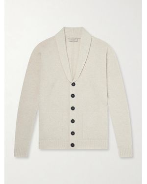 John Smedley Rockford Shawl-Collar Recycled-Cashmere And Merino Wool-Blend Cardigan - White