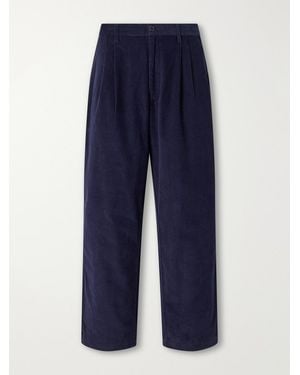 Kardo Antonio Straight-Leg Cotton-Corduroy Suit Pants - Blue