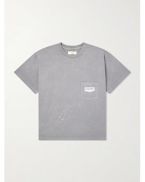 CHERRY LA Logo-Print Paint-Splattered Cotton-Jersey T-Shirt - Grey