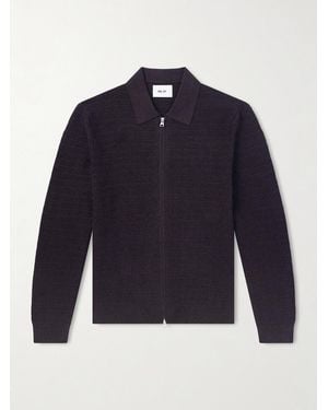 NN07 Gustav 60016 Organic Cotton Zip-Up Cardigan - Blau