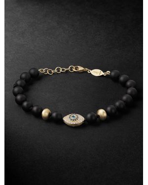 Jacquie Aiche 14-Karat, Hematite And Diamond Beaded Bracelet - Nero