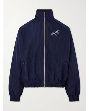 Willy Chavarria Ruff Rider Logo-Embroidered Shell Track Jacket - Blue