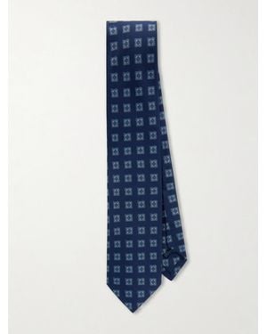 Drake's Him 8cm Printed Silk Tie - Blue