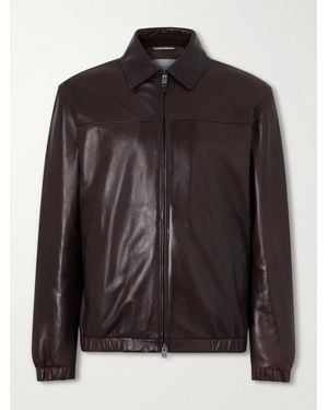 Canali Leather Jacket - Black