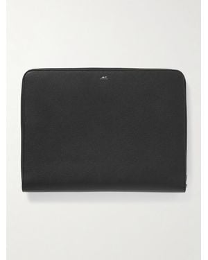 MR P. Full-Grain Leather Pouch - Black