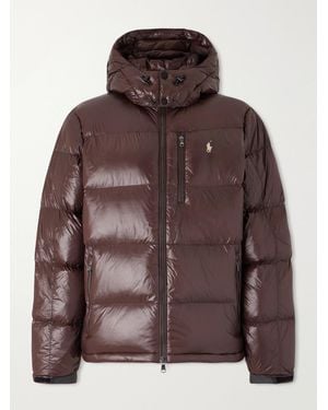 Polo Ralph Lauren Logo-embroidered Quilted Recycled-shell Hooded Down Jacket - Brown