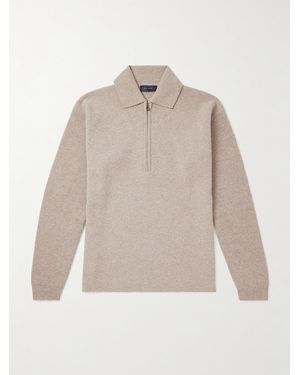 Sease Virgin Wool And Cashmere-Blend Half-Zip Jumper - Natural