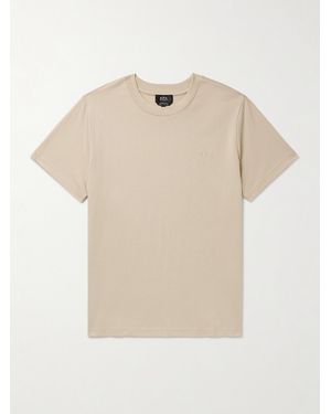 A.P.C. Logo-Embroidered Organic Cotton-Jersey T-Shirt - Natural