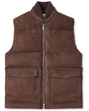 Valstar Locke Wool-Trimmed Quilted Suede Down Gilet - Brown