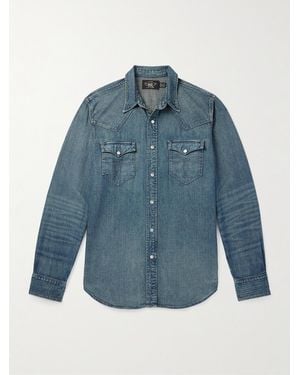 RRL Slim-Fit Denim Western Shirt - Blue
