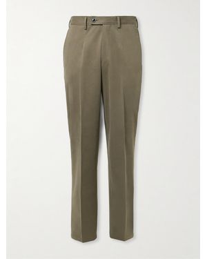 James Purdey & Sons Straight-Leg Cotton-Blend Twill Trousers - Green