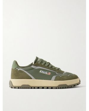 Autry Wildpace Nubuck And Rubber-Trimmed Suede And Mesh Sneakers - Green