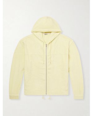 AURALEE Cotton-Blend Terry Zip-Up Hoodie - Yellow