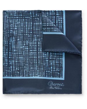 Charvet Printed Silk-twill Pocket Square - Blue