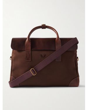 Bennett Winch Cotton-Canvas And Full-Grain Leather Briefcase - Brown