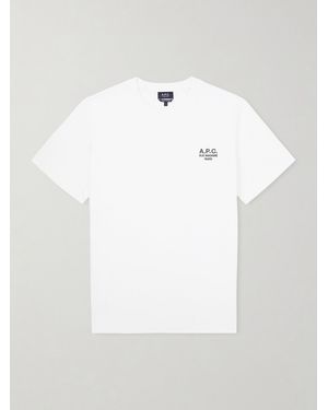 A.P.C. Logo-embroidered Cotton-jersey T-shirt - White