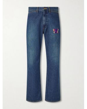 Needles Straight-Leg Logo-Embroidered Jeans - Blue