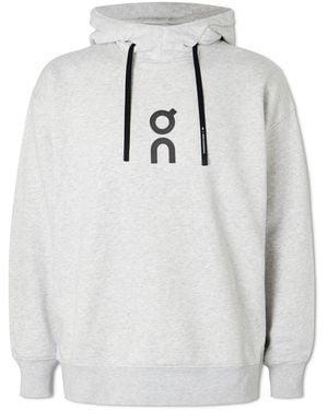 On Shoes Club Logo-print Organic Cott-blend Jersey Hoodie - White