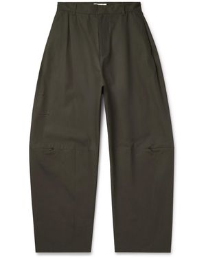 Amomento Barrel-Leg Cotton-Poplin Pants - Green