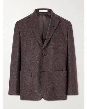 Umit Benan Norman Flecked Cashmere And Silk-blend Blazer - Brown