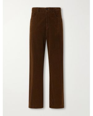 Dries Van Noten Straight-Leg Cotton-Corduroy Trousers - Brown
