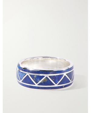 Peyote Bird Valley Sterling And Lapis Ring - Blue