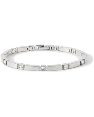 Saint Laurent Crystal-Embellished-Tone Bracelet - White