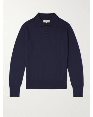 Studio Nicholson Merino Wool Polo Shirt - Blue