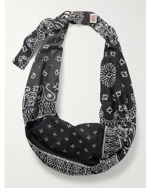 Kapital Snufkin Patchwork Bandana-Print Voile Messenger Bag - Black
