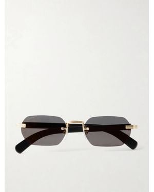 Cartier Première De Cartier Square-Frame-Tone Metal And Acetate Sunglasses - Metallic