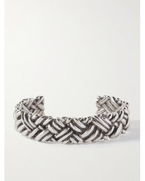 Bottega Veneta Engraved Sterling Cuff - Metallic