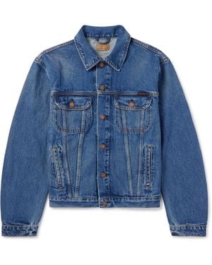 Nudie Jeans Danny Greasy Logo-Appliquéd Denim Jacket - Blue
