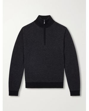 Frescobol Carioca Heitor Merino Wool Half-Zip Sweater - Blue
