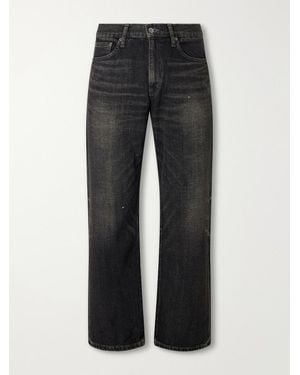 Neighborhood Washed Straight-Leg Jeans - Black