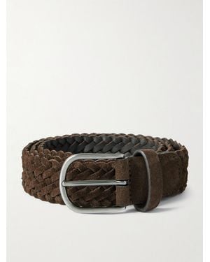 Anderson's 3.5Cm Woven Suede Belt - Brown