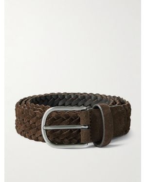 Anderson's 3.5Cm Woven Suede Belt - Brown