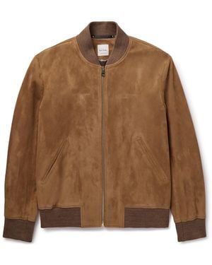 Paul Smith Suede Bomber Jacket - Brown