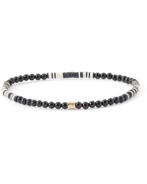 Luis Morais 14-Karat Onyx Beaded Bracelet - White