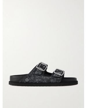 Birkenstock Arizona Sandalen aus Samt - Weiß