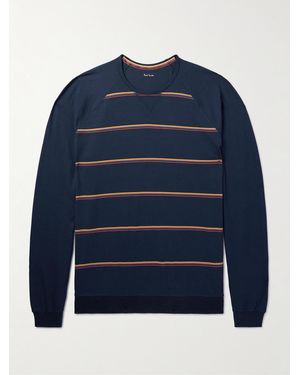 Paul Smith Striped Cotton-Blend Pyjama T-Shirt - Blue