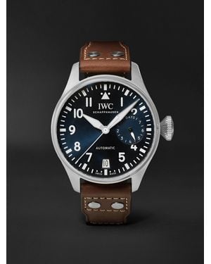 IWC Schaffhausen Big Pilot's Le Petit Prince Edition Automatic 46.2mm Stainless Steel And Leather Watch - Black