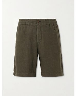 MR P. Straight-Leg Linen Shorts - Green