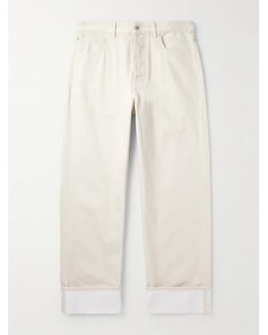 Bottega Veneta Wide-leg Embellished Stone-washed Jeans - Natural
