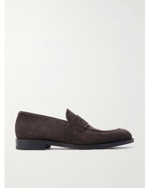ZEGNA New Classic Suede Penny Loafers - White