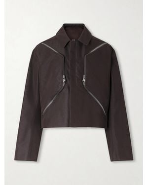 Rick Owens Temple Heizer Mac Oversized Cotton-blend Satin Jacket - Black