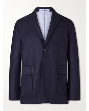 Beams Plus Wool-Blend Flannel Blazer - Blue