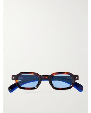 sato Vega Ad-1 Square-frame Tortoiseshell Acetate Sunglasses - Blue