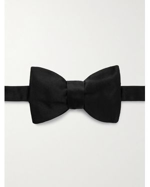 Favourbrook Pre-Tied Silk-Satin Bow Tie - Black