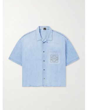 Loewe Paula's Ibiza Logo-Embroidered Denim Shirt - Blue