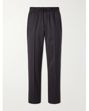 Brioni Asolo Straight-Leg Wool Drawstring Pants - Blue